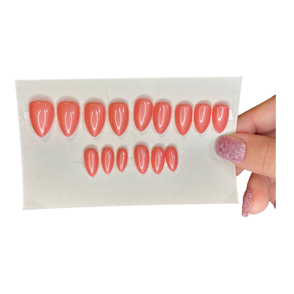 Pearl Pink Polished & Glazed Nails | Short Almond Press On Nails | V Day Mani